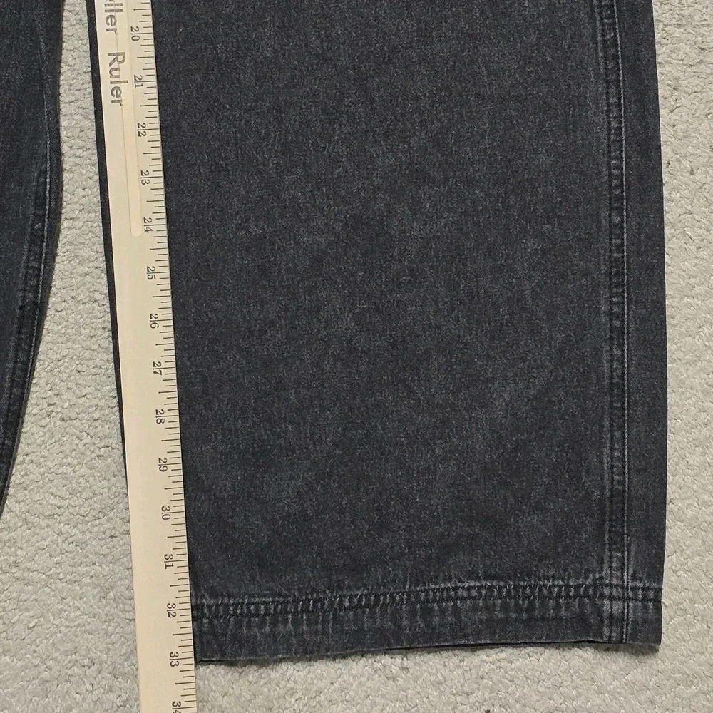 VTG Black Dart Double Knee Baggy Cargo Carpenter Jeans Mens M 33 Embroidered 90s
